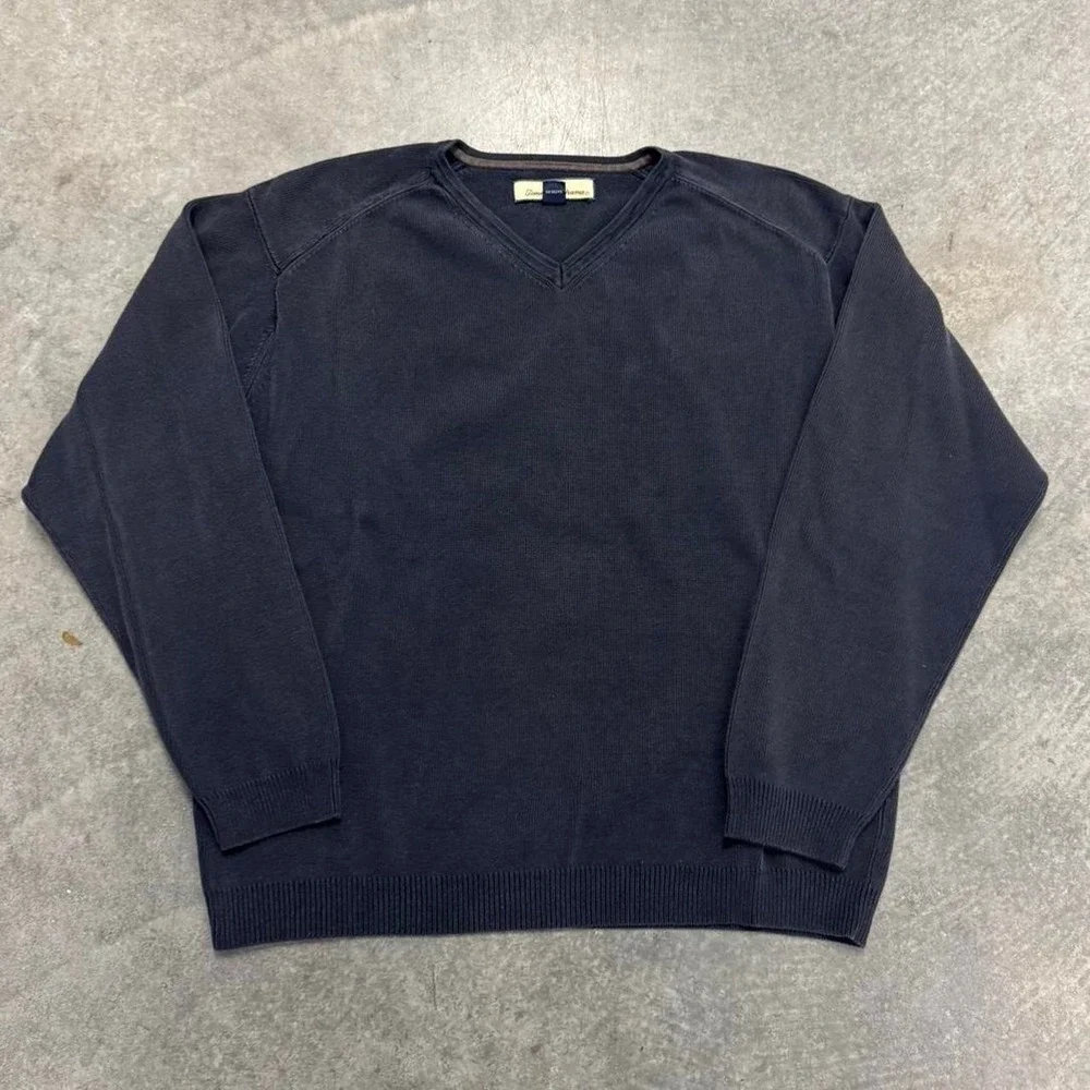 Tommy Bahama Silk Sweater Black V-Neck Minimalist Preppy Essential Pullover XL